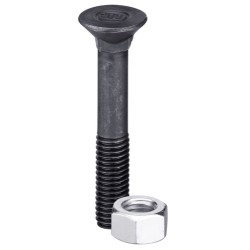 Boulon de charrue DIN608 M16x2x90 et écrou hexagonal