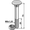Boulon M8x1,25x75 galvanisé avec écrou