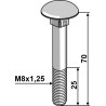 Boulon M8x1,25x70 galvanisé sans écrou