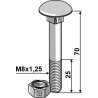 Boulon M8x1,25x70 galvanisé avec écrou