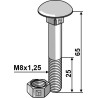 Boulon M8x1,25x65 galvanisé avec écrou