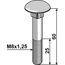 Boulon M8x1,25x60 galvanisé sans écrou