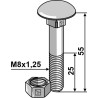 Boulon M8x1,25x55 galvanisé avec écrou