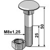Boulon M8x1,25x50 galvanisé avec écrou