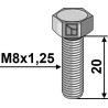 Boulon à tête hexagonal M8x1,25x20 sans écrou - galvanisée - Logifeed & R.M.H. - 008.00.80.20