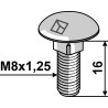 Boulon à tête bombée M8x1,25x16 - galvanisé - Kemper - 69947