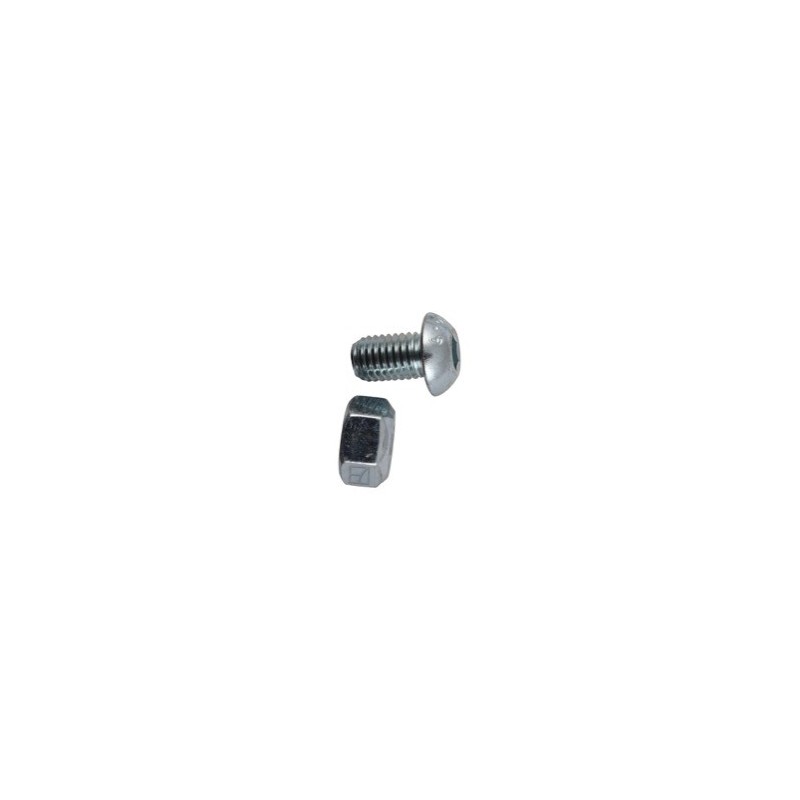 Boulon à tête bombée avec six pans creux M12x1,75x20 - galvanisé - avec écrou
