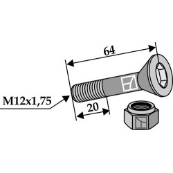 Boulon M 12 x 65 -10.9 avec écrou à freinage interne - Doppstadt - 03.675.25