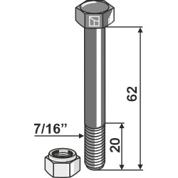 Boulon avec écrou à freinage interne - 7/16''UNF