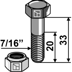 Boulon avec écrou à freinage interne - 7/16''UNF - Spragelse-Mica