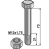 Boulon avec écrou à freinage interne - 10.9 - Mulag