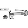 Boulon à tête hexagonale avec écrou à freinage interne - 1/2''UNF - Bomford - 03.675.26