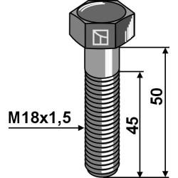 Boulon à tête hexagonale avec filet fin - M18x1,5x50 - 10.9