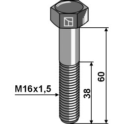 Boulon à tête hexagonale avec filet fin - M16x1,5X60 - 12.9 - Rabe - 960D161560M