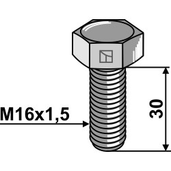 Boulon à tête hexagonale avec filet fin - M16x1,5X30 - 10.9