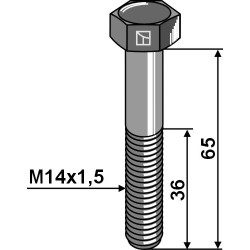Boulon à tête hexagonale avec filet fin - M14x1,5x65 - 12.9