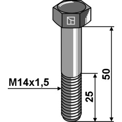 Boulon à tête hexagonale avec filet fin - M14x1,5X50 - 12.9 - Rabe - 960D141550M