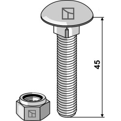 Boulon à tête bombée M10x1,5x45 avec écrou à freinage interne