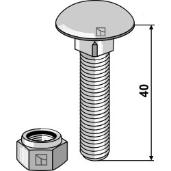 Boulon à tête bombée M10x1,5x40 avec écrou à freinage interne