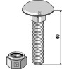 Boulon à tête bombée M10x1,5x40 avec écrou à freinage interne