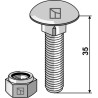 Boulon à tête bombée M10x1,5x35 avec écrou à freinage interne
