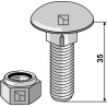 Boulon à tête bombée M12x1,75x35 avec écrou à freinage interne
