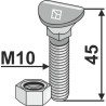 Boulon de cultivateur - M10x45 - 10.9