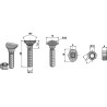 Boulon de cultivateur - M10x40 - 6.8