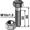 Boulon à tête hexagonale M10x1,5x40 avec écrou à freinage interne - Dragone - 19202654