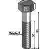 Boulon à tête hexagonale M20x2,5x65 sans écrou