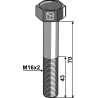 Boulon à tête hexagonale M16x2x70 sans écrou