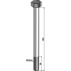 Boulon à tête hexagonale M16x2x160 sans écrou - Lemken - 3014099