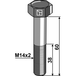 Boulon à tête hexagonale M14x2x60 sans écrou - Claas