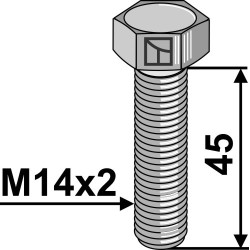 Boulon à tête hexagonal M14x2x45 sans écrou - galvanisée - Lemken - 3014144
