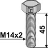 Boulon à tête hexagonal M14x2x45 sans écrou - galvanisée - Lemken - 3014144
