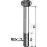 Boulon à tête hexagonale M12x1,75x95 sans écrou