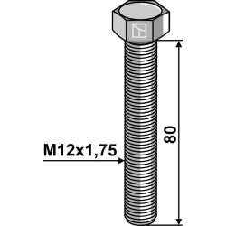 Boulon à tête hexagonale M12x1,75x80 sans écrou