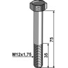 Boulon à tête hexagonale M12x1,75x75 sans écrou - Rabe - 931D1275PA