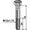 Boulon de sûreté M12 sans écrou - Lemken - 3013406