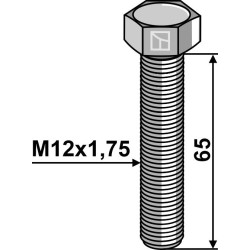 Boulon à tête hexagonale M12x1,75x65 sans écrou