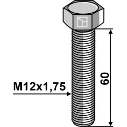 Boulon à tête hexagonale M12x1,75x60 sans écrou