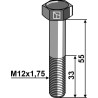 Boulon à tête hexagonale M12x1,75x55 sans écrou