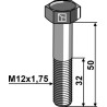 Boulon de machine M12 - DIN931 - 12.9 - Bourgault