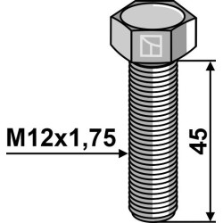 Boulon à tête hexagonale M10x1,5x45 sans écrou