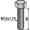 Boulon à tête hexagonale M10x1,5x45 sans écrou