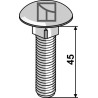 Boulon à tête bombée M12x1,75x45 - galvanisé
