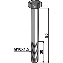 Boulon à tête hexagonale M10x1,5x85 sans écrou