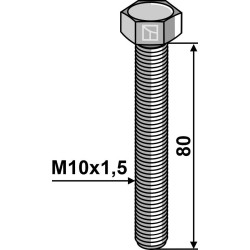 Boulon à tête hexagonale M10x1,5x80 sans écrou