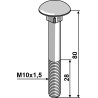 Boulon à tête bombée M10x1,5x80 galvanisé