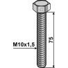 Boulon à tête hexagonale M10x1,5x7 sans écrou